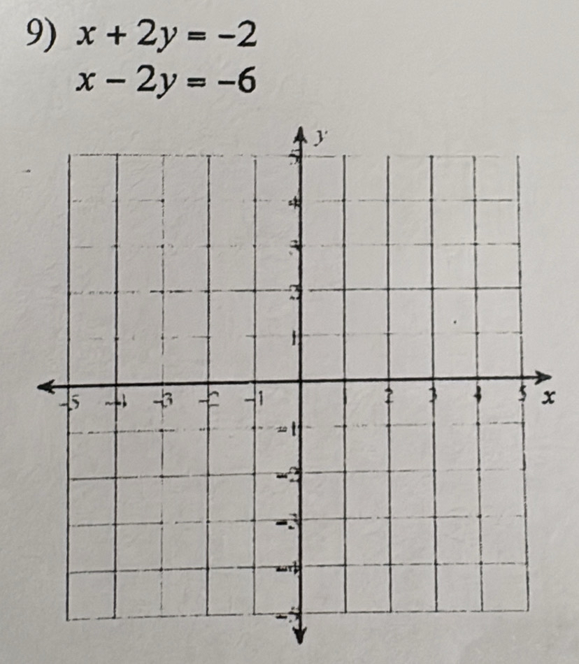 x+2y=-2
x-2y=-6