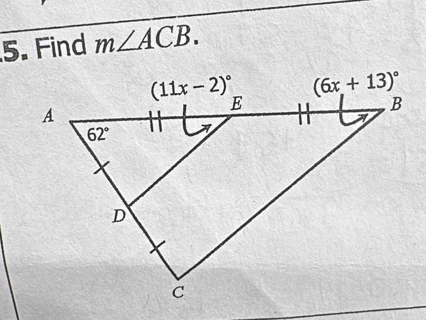 Find m∠ ACB.