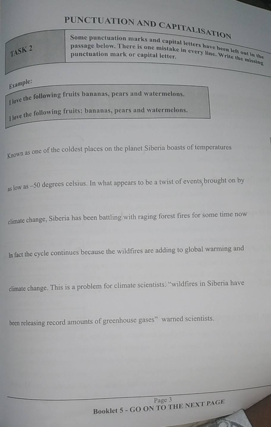 Solved: PUNCTUATION AND CAPITALISATION Some punctuation marks and ...