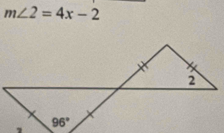 m∠ 2=4x-2