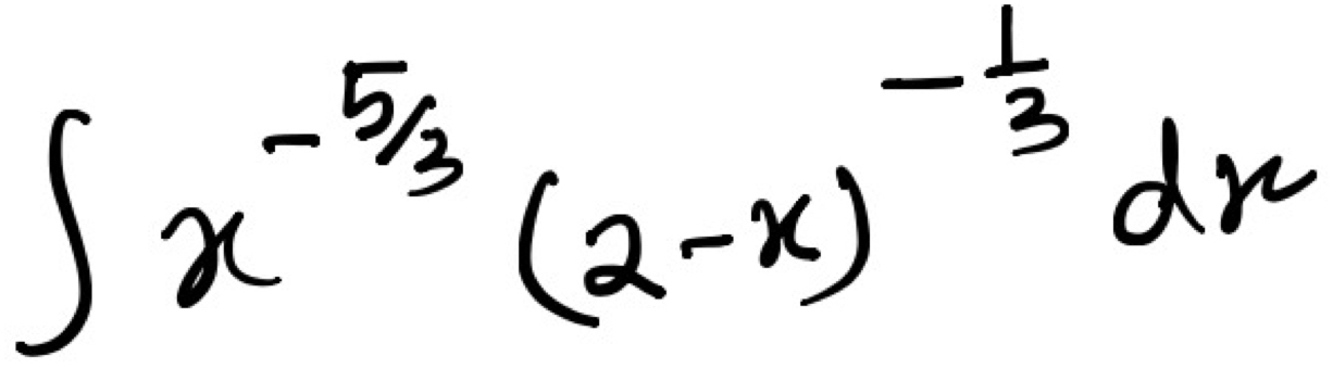 ∈t x^(-5/3)(2-x)^- 1/3 dx