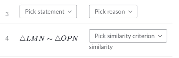 Pick statement √ Pick reason √ 
4 △ LMNsim △ OPN Pick similarity criterion 
similarity