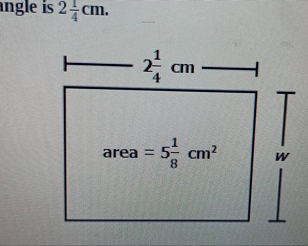 angle is 2 1/4 cm.