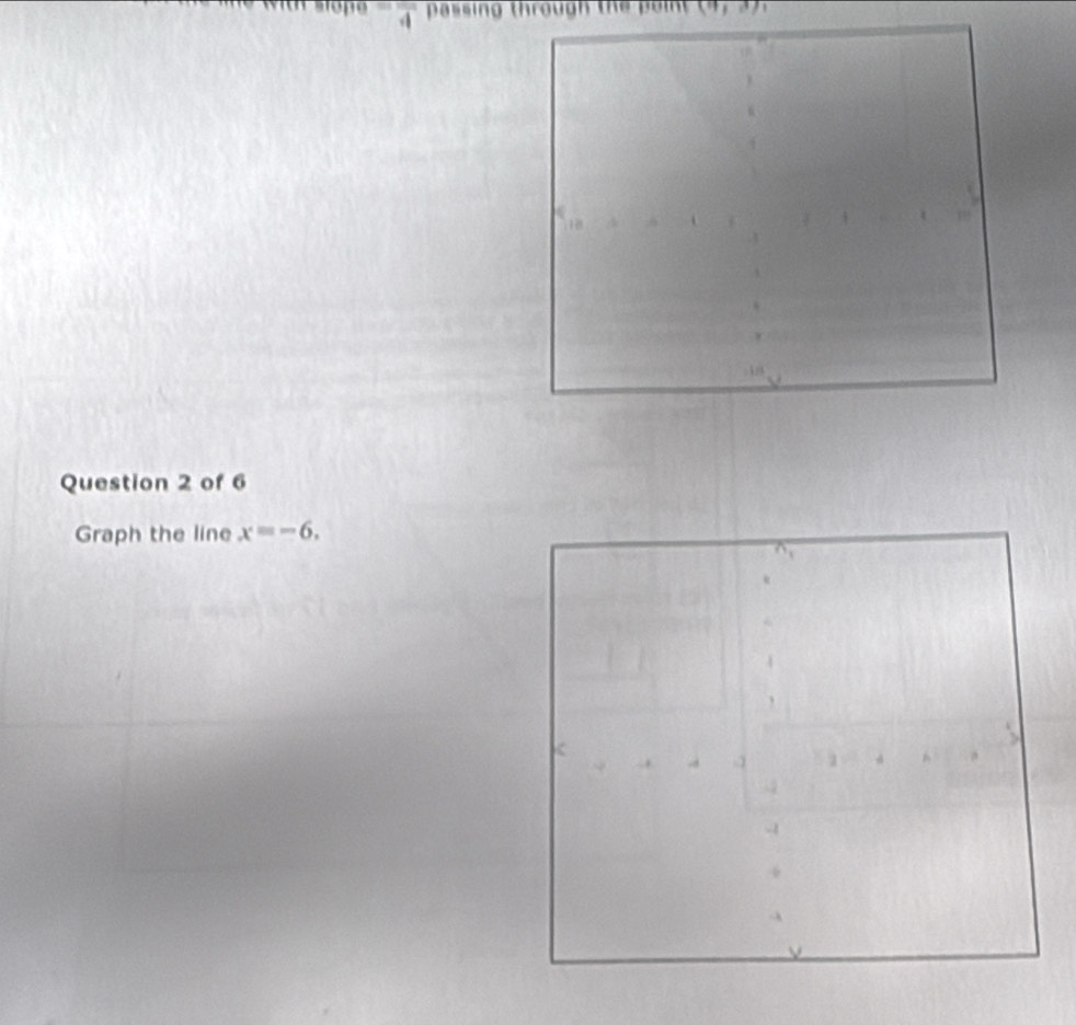 Graph the line x=-6.