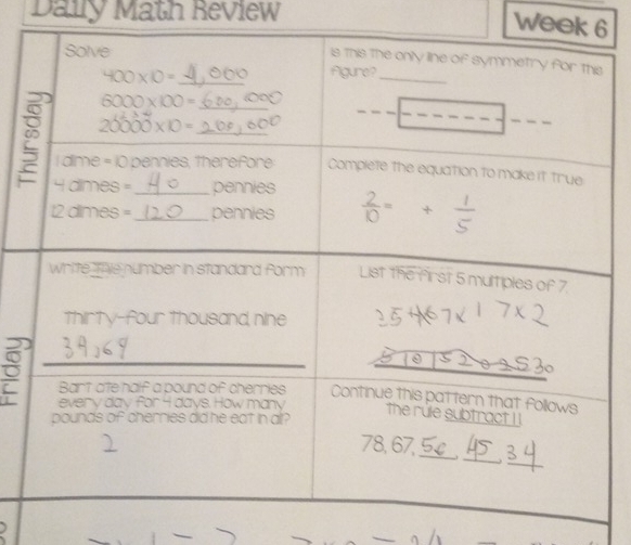 Daily Math Review
Week 6