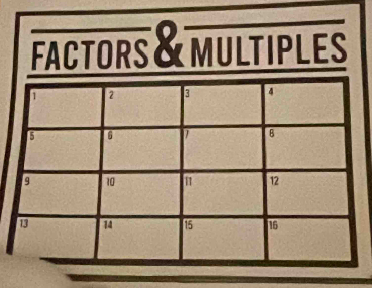 factors & multiples