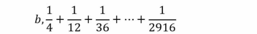 b,  1/4 + 1/12 + 1/36 +·s + 1/2916 