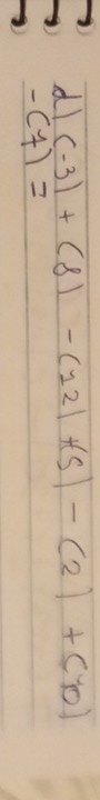 dl (-3)+(8)-(12)+(5)-(2)+(10)
-(7)=