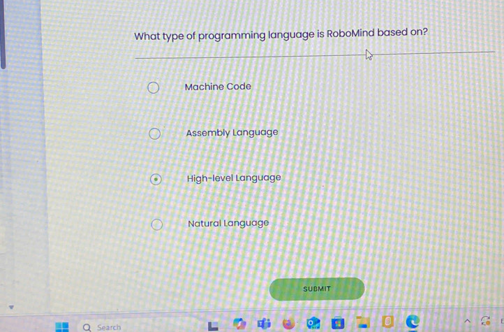 Solved: What type of programming language is RoboMind based on? Machine ...