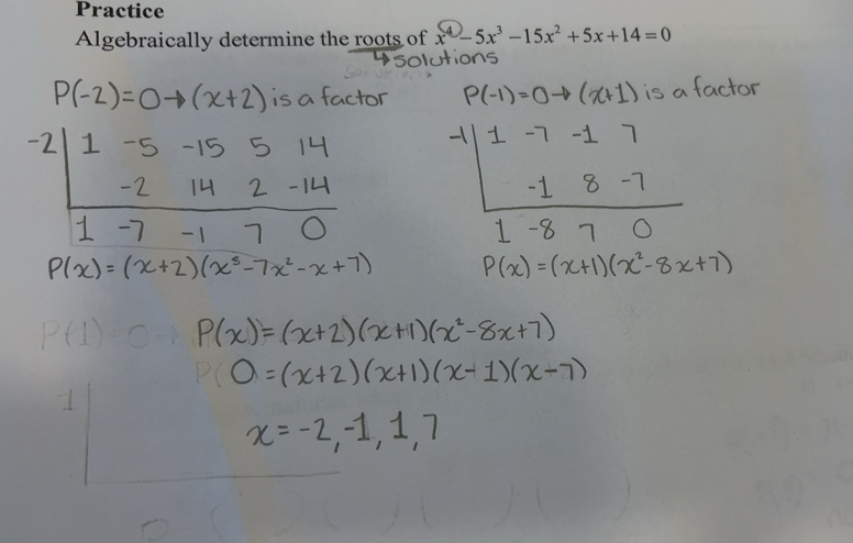 Solved: ( Usolutions P(-2)=0to (x+2) is a factor P(-1)=0 to (x+1) is a ...