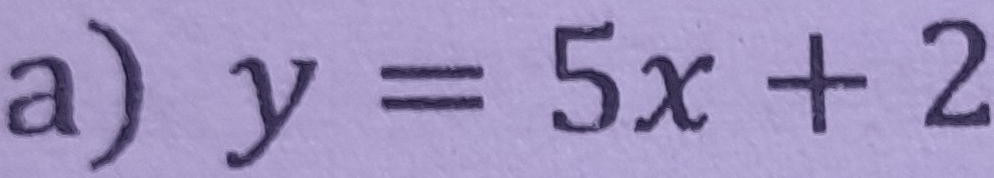 y=5x+2