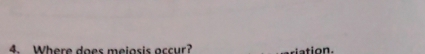 Where does meiosis accur? dation.