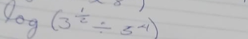 log (3^(frac 1)2/ 3^4)