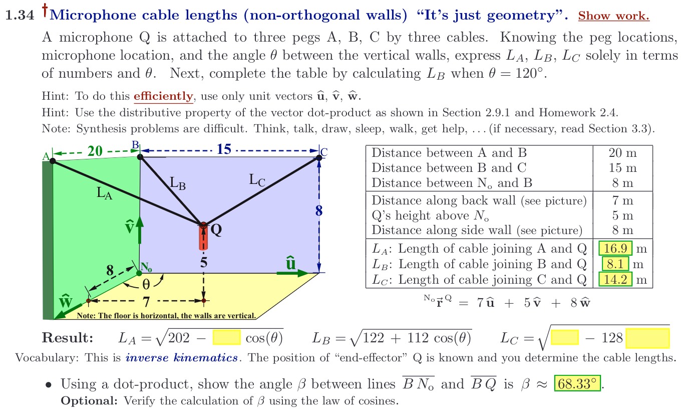 Solved: 1.34 †Microphone cable lengths (non-orthogonal walls) “It’s ...