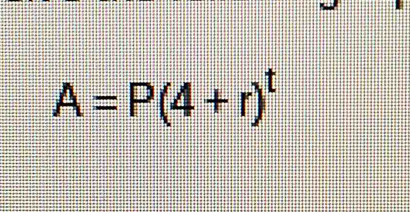 A=P(4+r)^t