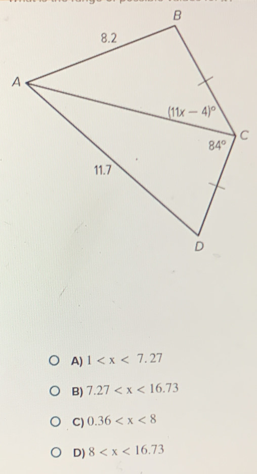 A) 1
B) 7.27
C) 0.36
D) 8