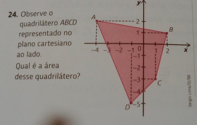 Resolvido:Observe o quadrilátero ABCD representado no plano cartesiano ...