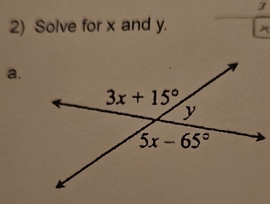 3
2) Solve for x and y.
a.