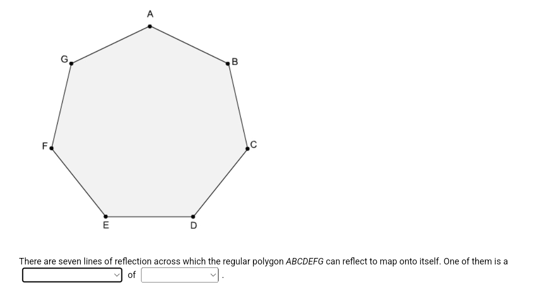 Solved: There are seven lines of reflection across which the regular ...