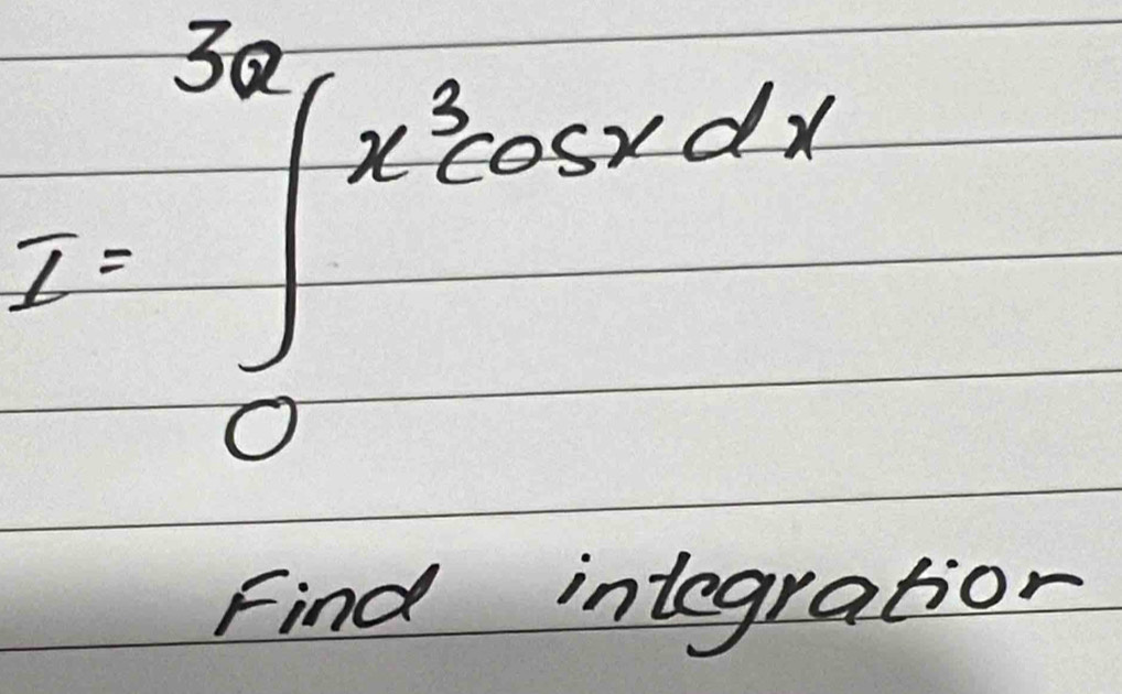 z=∈tlimits _0^((30)x^3)cos xdx
Find integratior