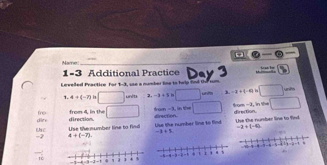 Solved: — Name:_ 1-3 Additional Practice Day 3 Multimedia Scan for ...