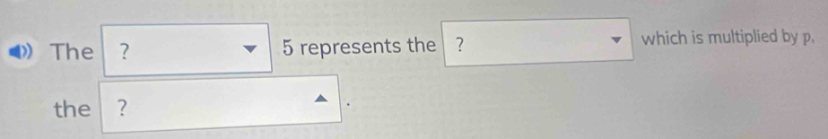 The ？ 5 represents the ? which is multiplied by p. 
the ?