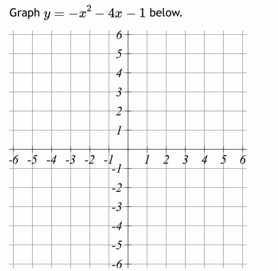 Graph y=-x^2-4x-1 below. 
-
-6