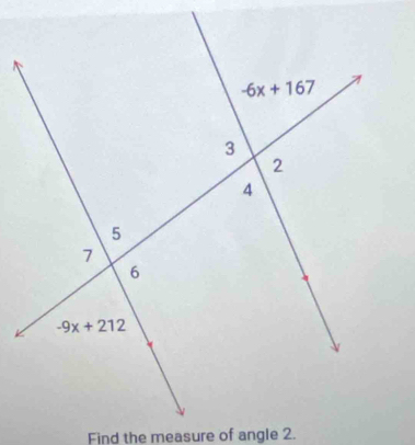 Find the measure of angle 2.