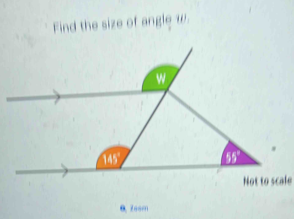 Find the size of angle ω.
Not to scale
Zeem