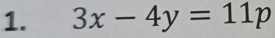 3x-4y=11p