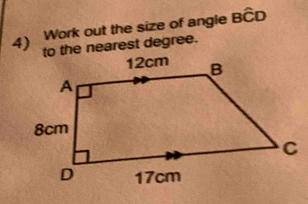 Work out the size of angle Bwidehat CD
to the nearest degree.