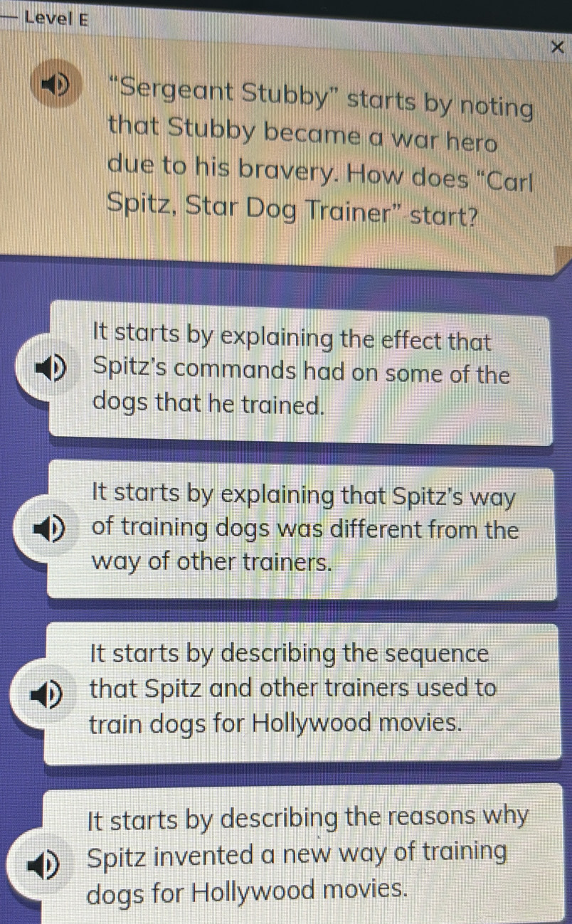 Solved: Level E “Sergeant Stubby” starts by noting that Stubby became a ...