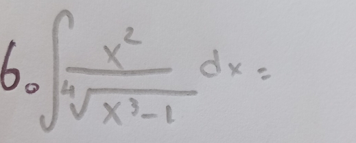 ∈t  x^2/sqrt[4](x^3-1) dx=