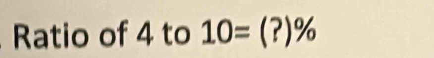 Ratio of 4 to 10=(?)%