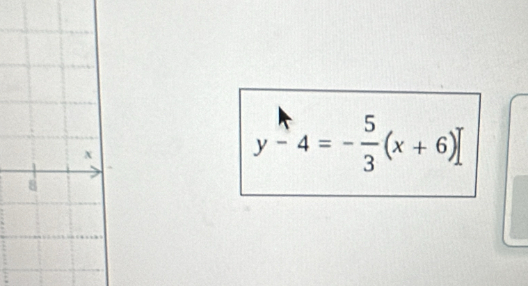 y-4=- 5/3 (x+6)