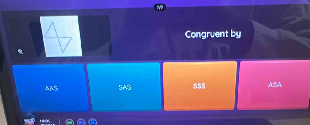 Congruent by
AAS SAS SSS ASA
NAOL