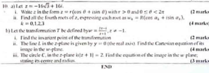 Résolu :1et z=-16sqrt(3)+16i. i. Write z in the form z=r(cos θ +isin θ ...
