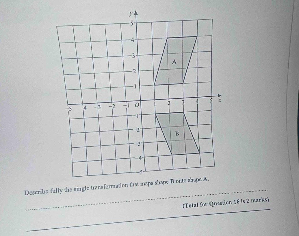 (Total for Question 16 is 2 marks)