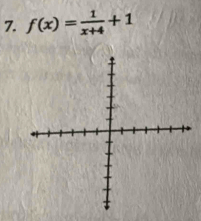 f(x)= 1/x+4 +1