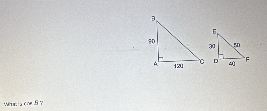 What is cos B ?