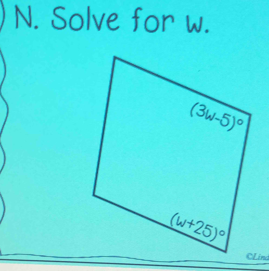 Solve for w.