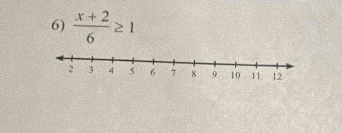  (x+2)/6 ≥ 1