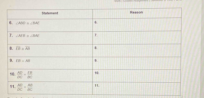 Math | Graded Assignment  |Semes