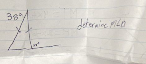 determine m∠ n