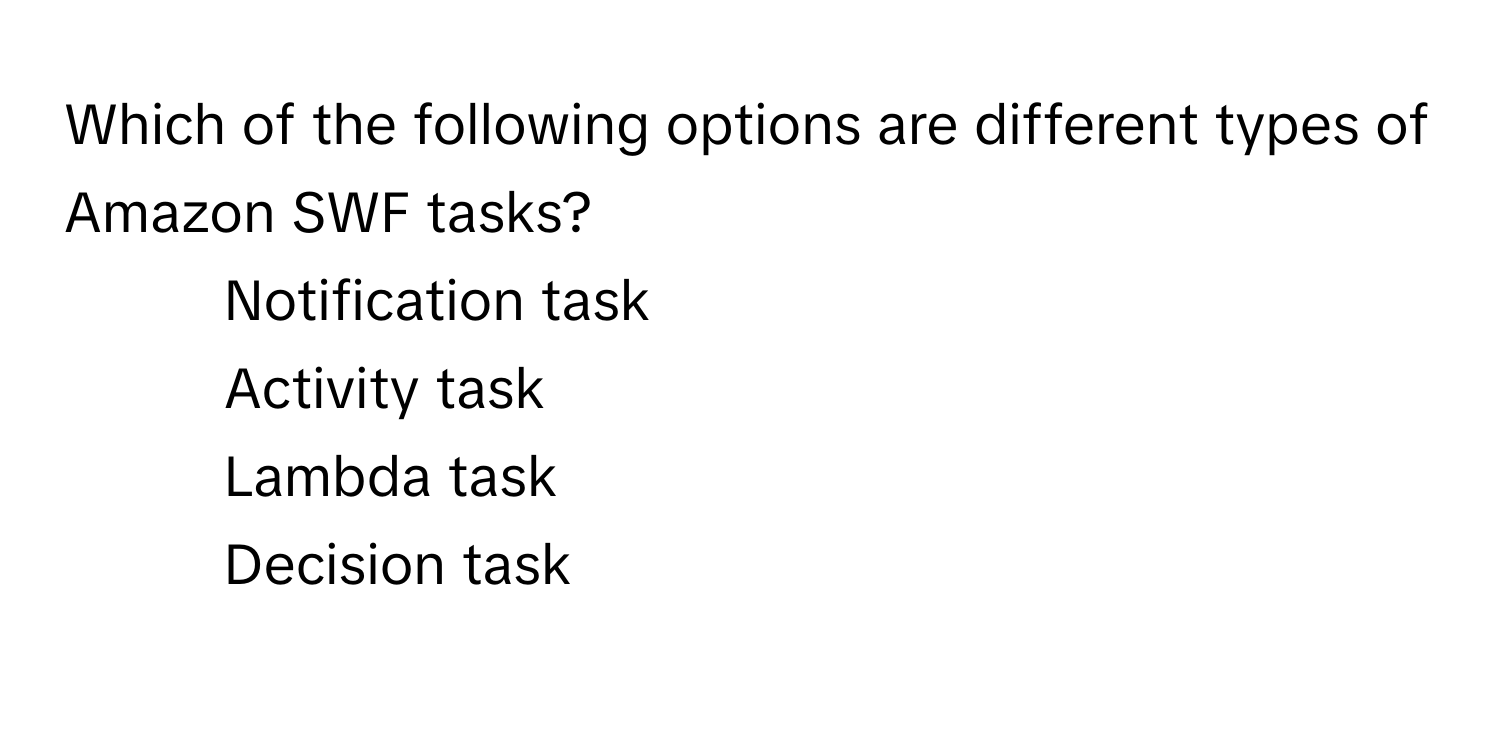 Solved: Which of the following options are different types of Amazon ...