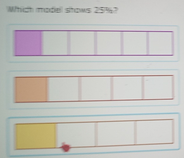 Which madel stows 25%?