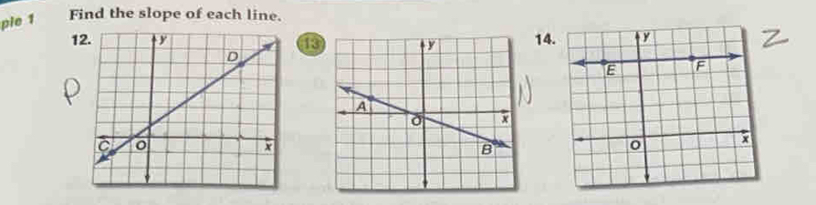 pie 1 Find the slope of each line.
114
R