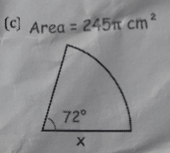 Are a =245π cm^2