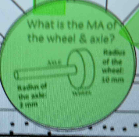 What is the MA of 
the wheel & axle?