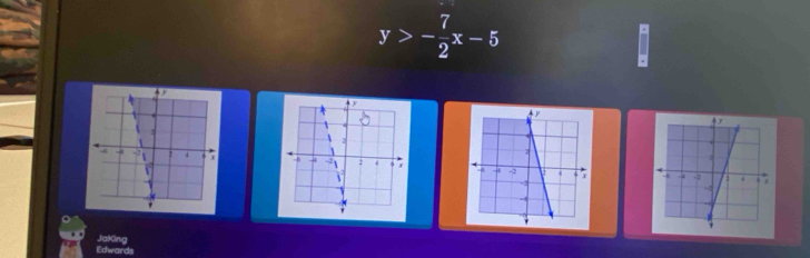 y>- 7/2 x-5. 


Edward JaKing